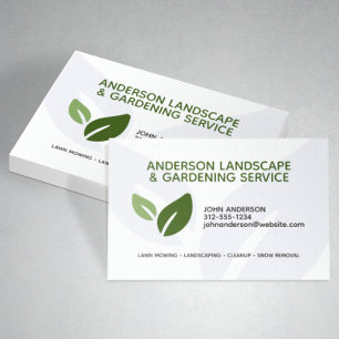 Professional Modern Landscaping & Lawn Care Business Card