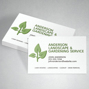 Professional Modern Landscaping & Lawn Care Business Card