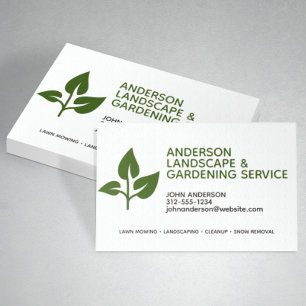 Professional Modern Landscaping & Lawn Care Business Card