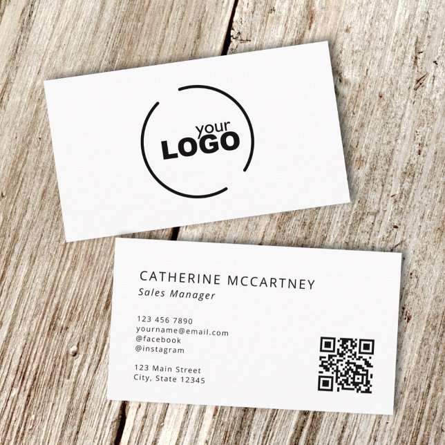 Professional Modern Logo QR Code Business Card (Creator Uploaded)