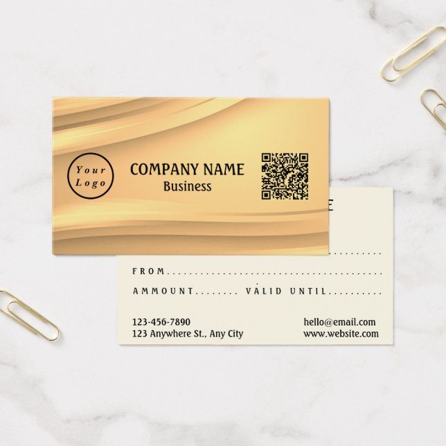 Professional Modern Logo Qr Code Gift Card (Office)