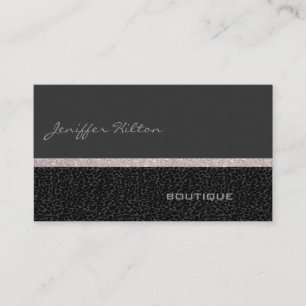 Professional modern luxury chic leopard glittery business card