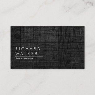 Professional Modern Minimal Black Wood Elegant Business Card