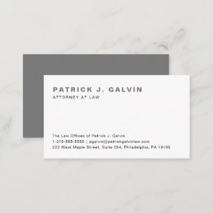 Professional Modern Minimal Grey White Business Card