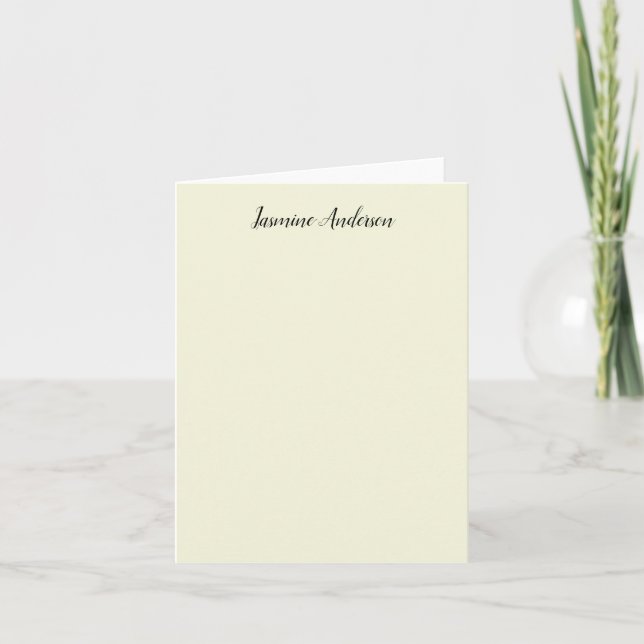 Professional Modern Minimalist Beige Colour Note Card (Front)