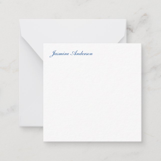 Professional Modern Minimalist Blue White Card (Front)