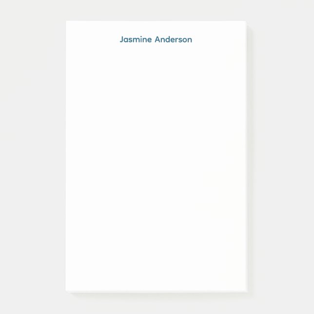 Professional Modern Minimalist Blue White Linen Post-it Notes (Front)