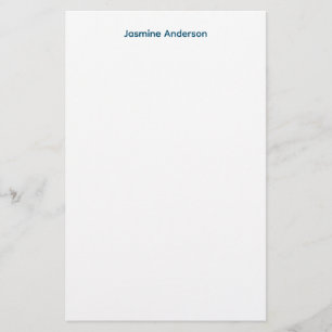 Professional Modern Minimalist Blue White Linen Stationery