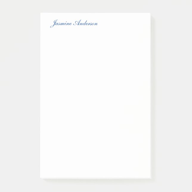 Professional Modern Minimalist Blue White Post-it Notes (Front)