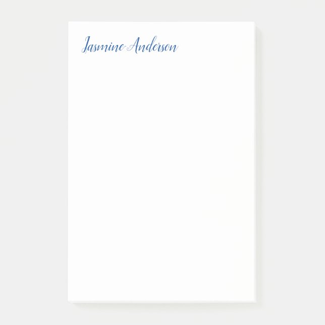 Professional Modern Minimalist Blue White Post-it Notes (Front)