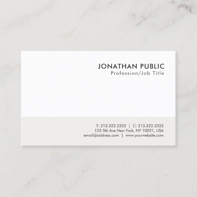 Professional Modern Minimalist Classy Design Business Card (Front)