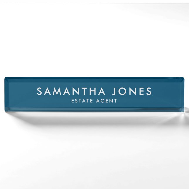 Professional Modern Minimalist Custom Desk Nameplate (Front)