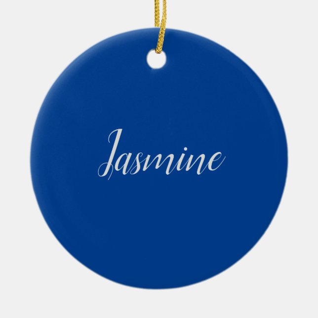 Professional Modern Minimalist Deep Blue & Purple Ceramic Ornament (Front)
