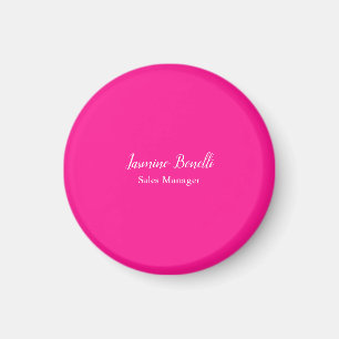 Professional Modern Minimalist Deep Pink Magnet