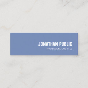 Professional Modern Minimalist Design Blue White Mini Business Card