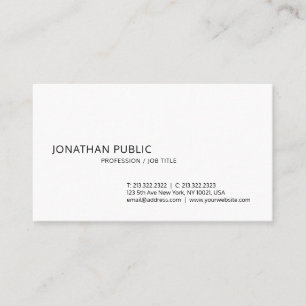 Professional Modern Minimalist Design Elegant Top Business Card