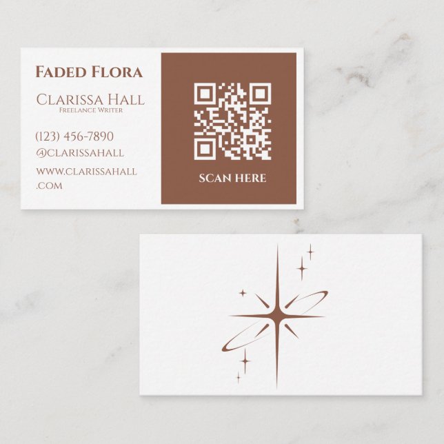 Professional Modern Minimalist Earthy Brown White Business Card (Front/Back)