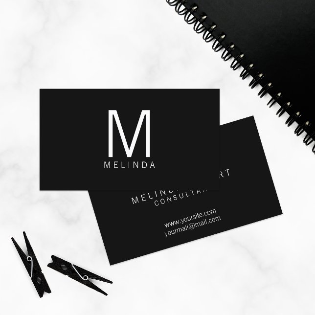 Professional Modern Minimalist Monogram Business Card (Creator Uploaded)