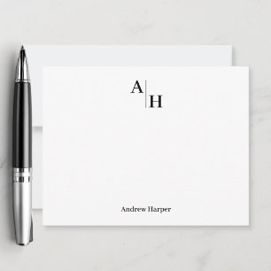 Professional Modern Minimalist Monogrammed Name Card