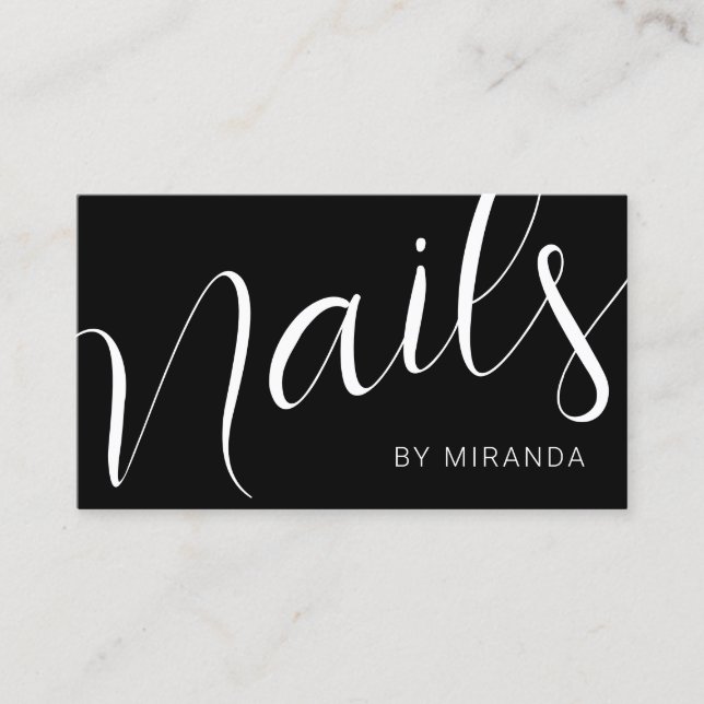 Professional Modern Minimalist Nail Salon Business Card (Front)
