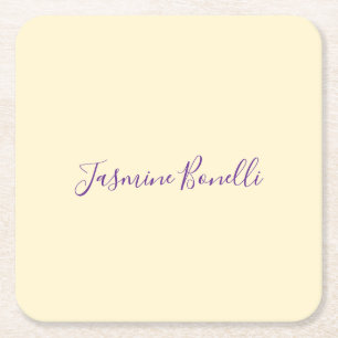Professional Modern Minimalist Pastel Beige Colour Square Paper Coaster