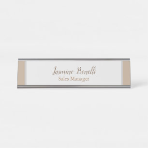 Professional Modern Minimalist Pastel Colours Desk Name Plate
