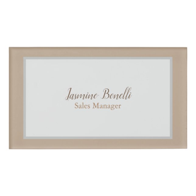 Professional Modern Minimalist Pastel Colours Name Tag (Front)