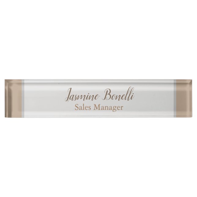 Professional Modern Minimalist Pastel Colours Nameplate (Front)