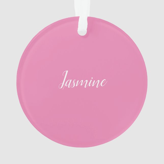 Professional Modern Minimalist Pink Ornament (Back)