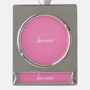 Professional Modern Minimalist Pink Silver Plated Banner Ornament