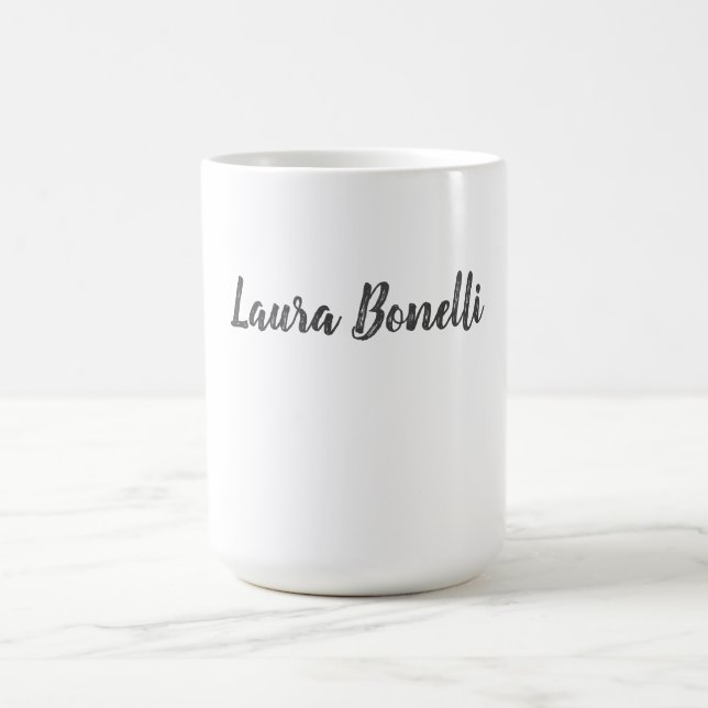 Professional Modern Minimalist Plain Add Name Coffee Mug (Center)