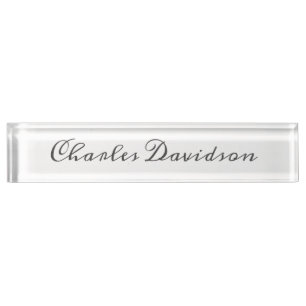 Professional Modern Minimalist Plain Calligraphy Nameplate