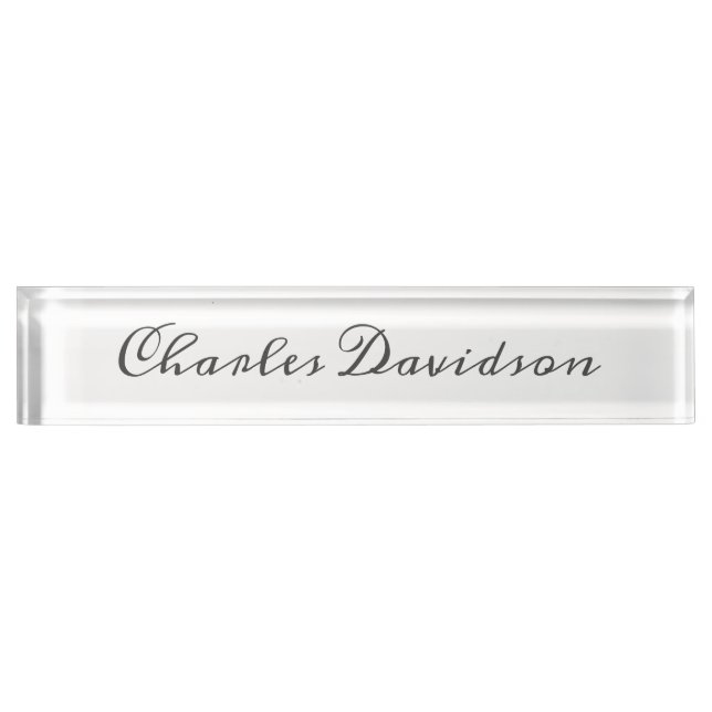 Professional Modern Minimalist Plain Calligraphy Nameplate (Front)