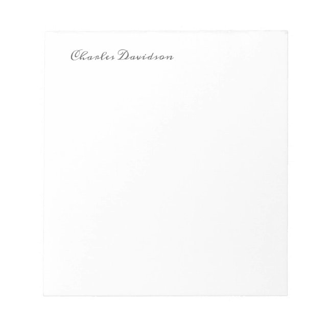 Professional Modern Minimalist Plain Calligraphy Notepad (Front)
