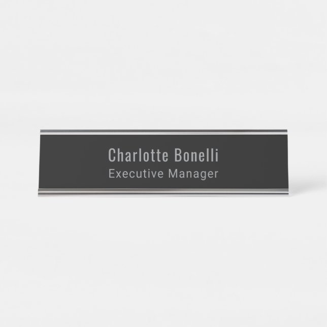 Professional Modern Minimalist Plain  Desk Name Plate (Front)
