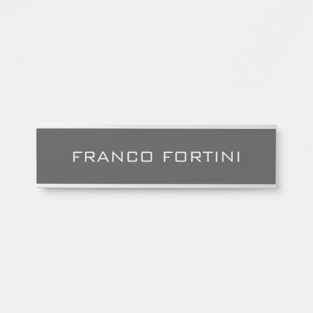 Professional Modern Minimalist Plain Grey Door Sign (Front)