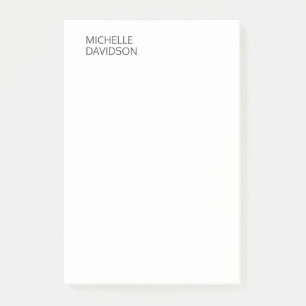 Professional Modern Minimalist Plain Name Post-it Notes