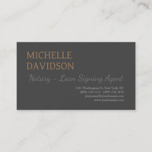 Professional Modern Minimalist Plain Notary Business Card