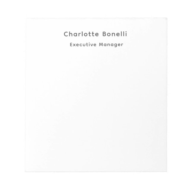 Professional Modern Minimalist Plain Notepad (Front)
