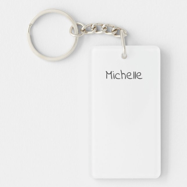 Professional Modern Minimalist Plain Own Name Key Ring (Front)