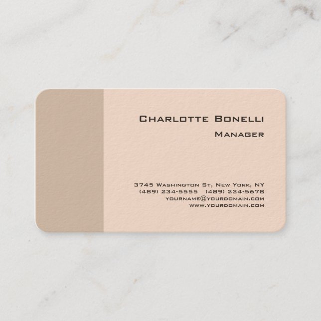 Professional Modern Minimalist Plain Pastel Colour Business Card (Front)