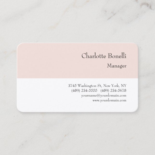 Professional Modern Minimalist Premium Silk Business Card (Front)