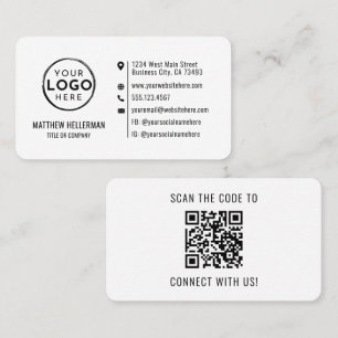 Professional Modern Minimalist QR Code Logo Business Card