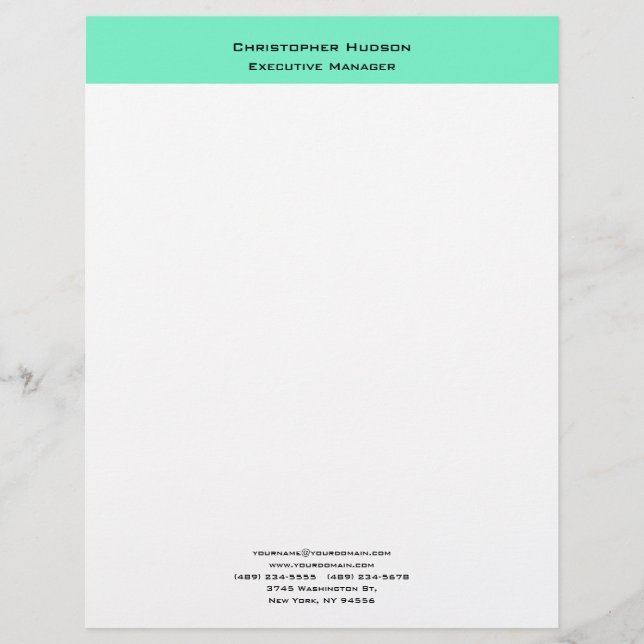 Professional Modern Minimalist Simple Plain Custom Letterhead (Front)