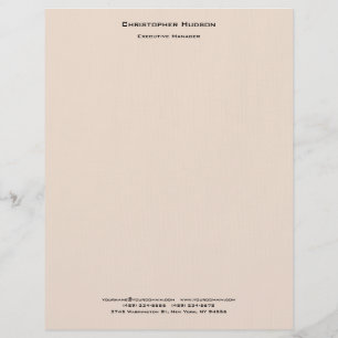 Professional Modern Minimalist Simple Plain Linen Custom Letterhead