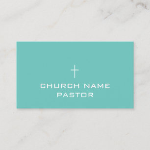 Professional Modern Minimalist Teal Cross Business Card