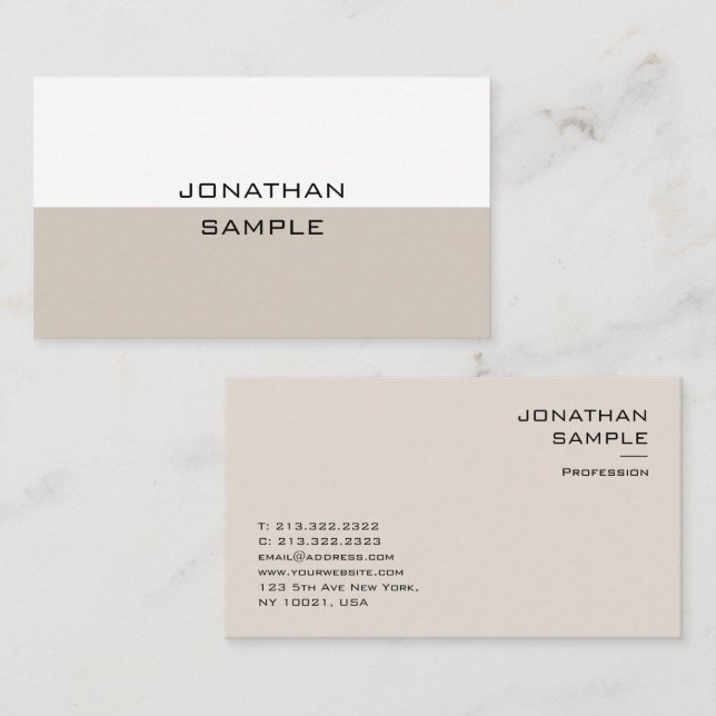 Professional Modern Minimalist Template Elegant Business Card (Front/Back)
