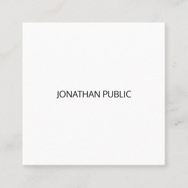 Professional Modern Minimalist Template Elegant Square Business Card (Front)