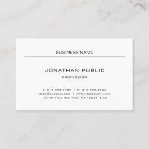 Professional Modern Minimalistic Elegant Plain Business Card