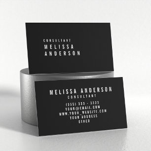 Professional Modern Minimalistic Plaine Black Business Card